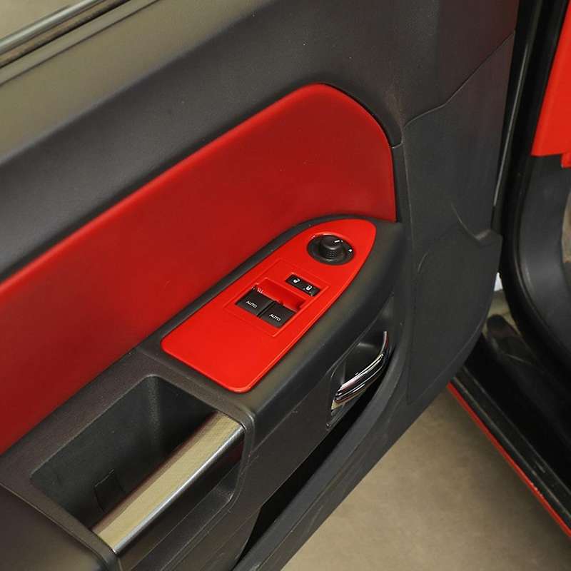 Window Lift Switch Panel Cover Trim ABS Interior Accessories for 2009-2014 (Red)
