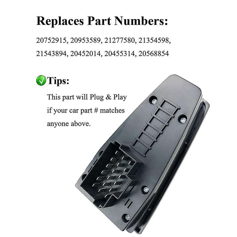 Window Master Switch Accessories 20752915 21543894 for Truck FH12 FH16 FM9 FM12 NH12