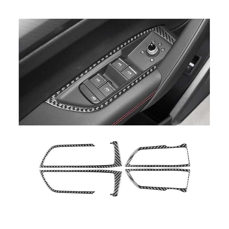 Window Lifting Switch Cover Trim Frame Sticker Decoration Carbon Fiber for Q5 2018-2023 Interior Ac