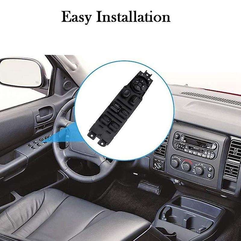 Window Switch and Bezel, Driver Passenger Window Switch Bezel for 2002-2010 Ram 1500/2500/3500, Blac