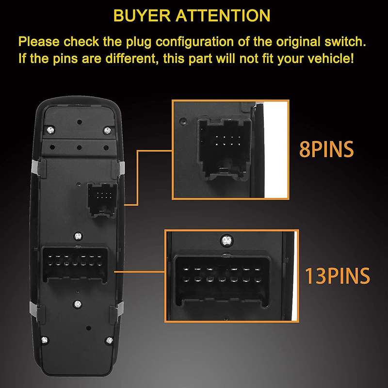 Window Switch Front Driver Side 8 PINS+13 PINS for 2008-2012 Nitro Journey Liberty 4602632AG