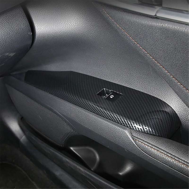Window Switch Panel Cover Trim with Seat Memory Button for 2024 2025 Accessories Carbon Fiber LHD