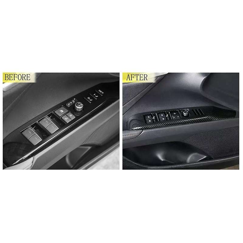 Window Switch Panel Cover Trim with Seat Memory Button for 2024 2025 Accessories Carbon Fiber LHD