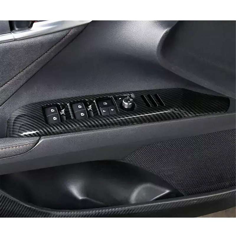 Window Switch Panel Cover Trim with Seat Memory Button for 2024 2025 Accessories Carbon Fiber LHD