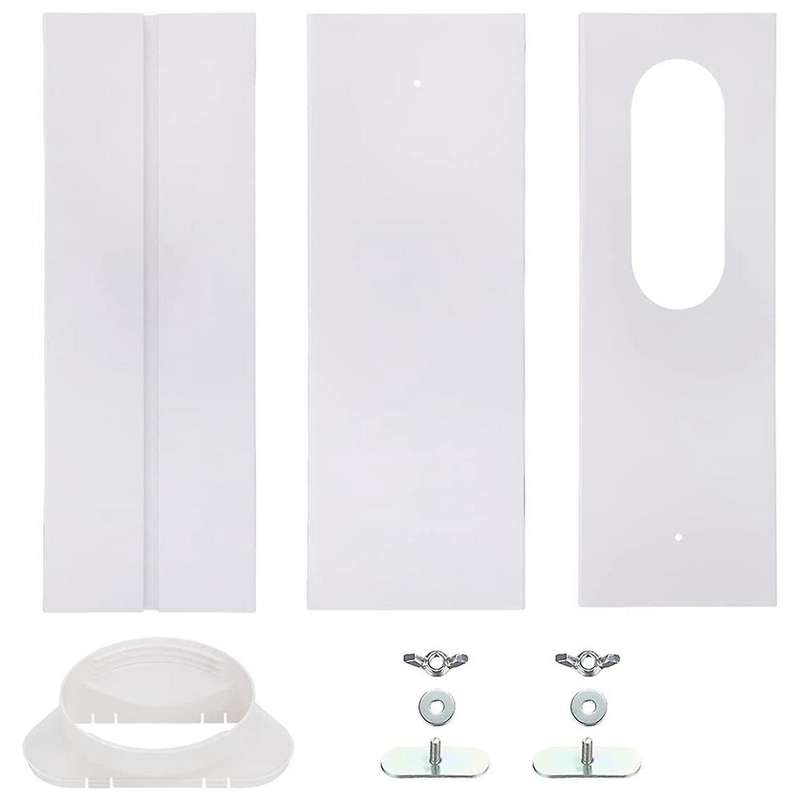 Window Vent Kit for Air Conditioners, Adjustable Length Window Seal Plates for 5 Inch Exhaust Hose