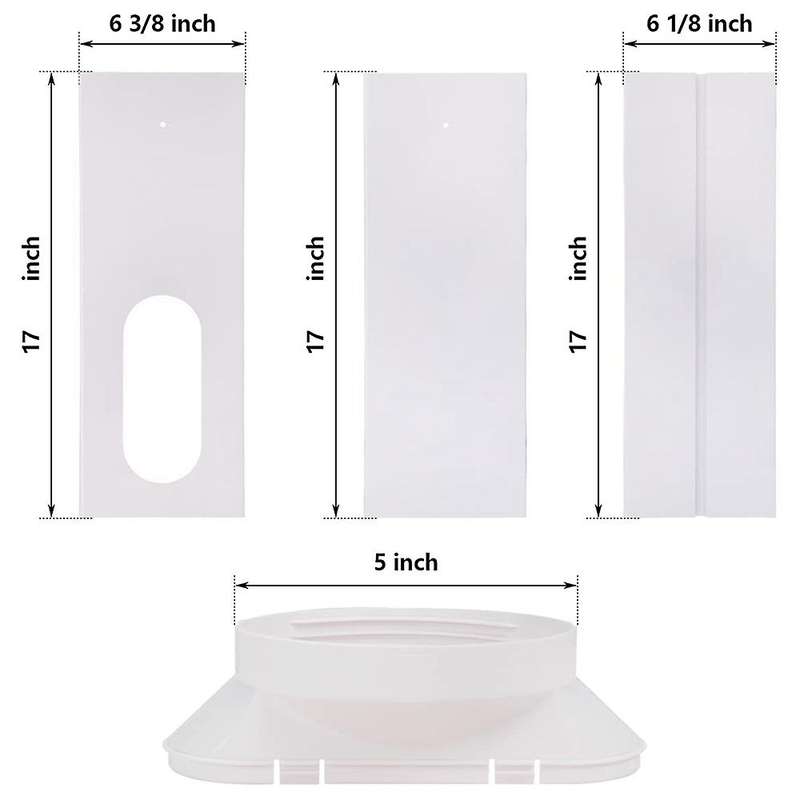 Window Vent Kit for Air Conditioners, Adjustable Length Window Seal Plates for 5 Inch Exhaust Hose