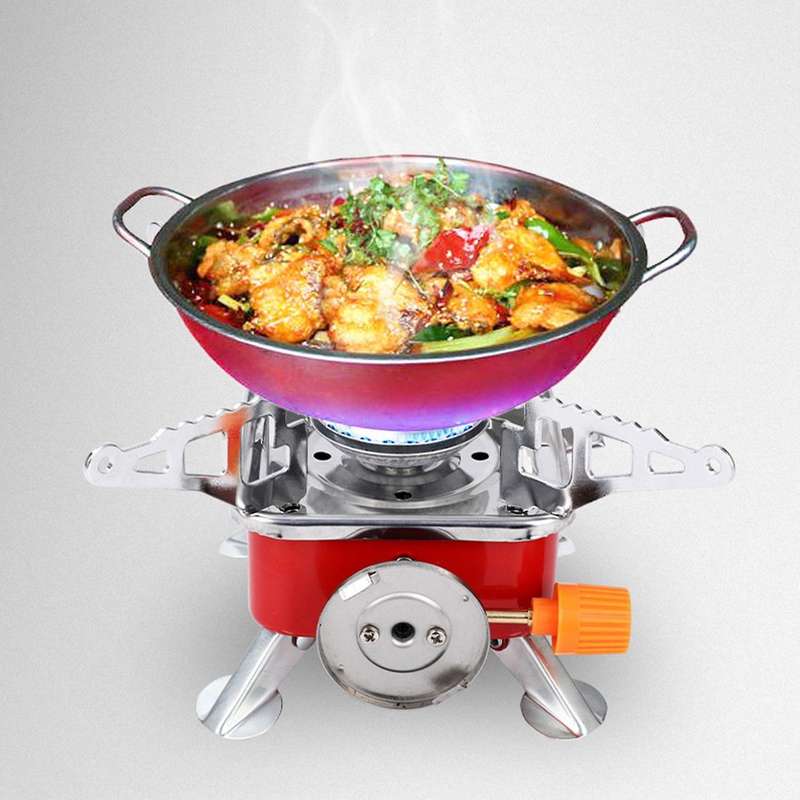 Windproof Burner Camping Gas Stove Foldable Stove Burners Outdoor Mini Portable Square Stove for Bac