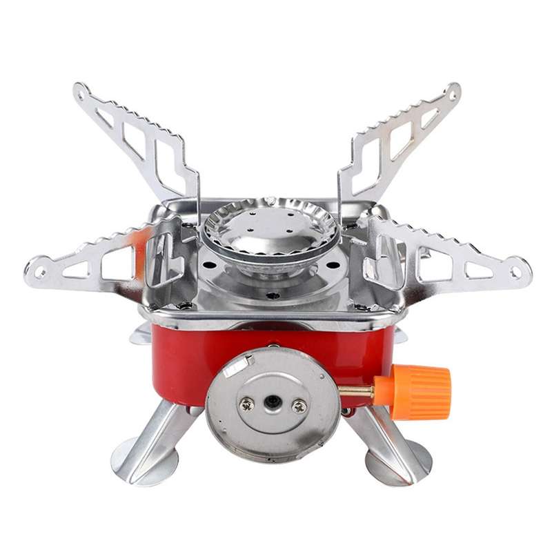 Windproof Burner Camping Gas Stove Foldable Stove Burners Outdoor Mini Portable Square Stove for Bac