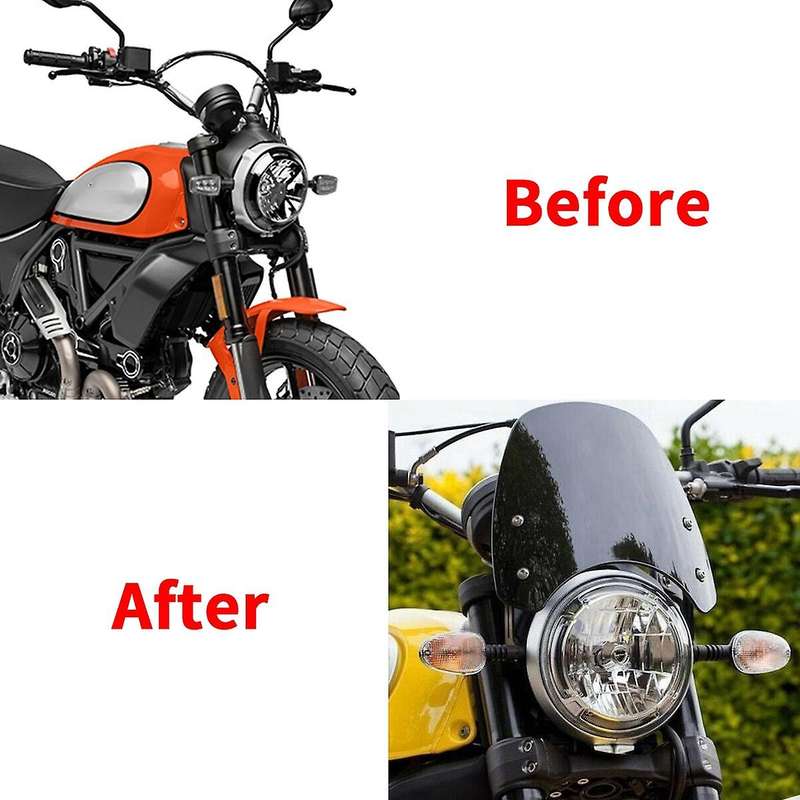 Windscreen Windshield for Scrambler 400 800 2015-2019 Headlight Fairing Deflectors Black