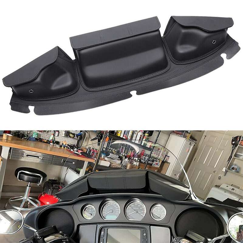 Windshield Bag Three Pocket Batwing Fairing Pouch for 2014-2022 Touring Glide, Street Glide Tri Gli