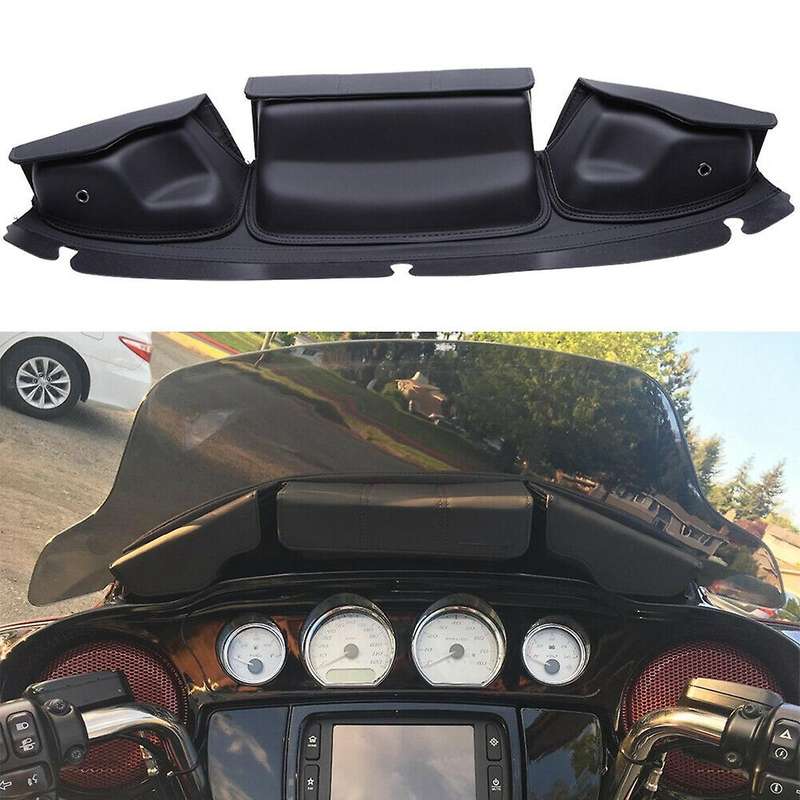 Windshield Bag Three Pocket Batwing Fairing Pouch for 2014-2022 Touring Glide, Street Glide Tri Gli