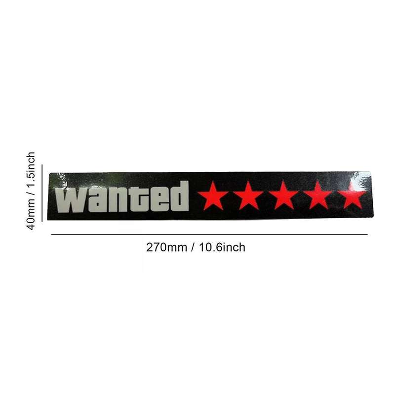Windshield Electric 5Stars Wanted Car LED Window Stickers Blue Red Light Up for JDM Glow Panel Deco