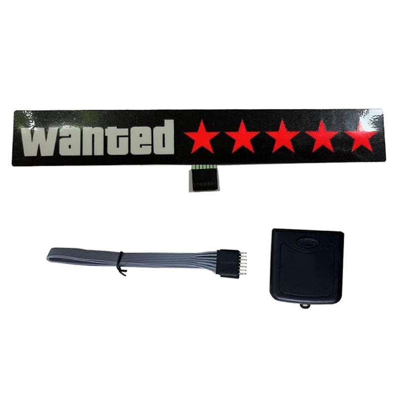 Windshield Electric 5Stars Wanted Car LED Window Stickers Blue Red Light Up for JDM Glow Panel Deco