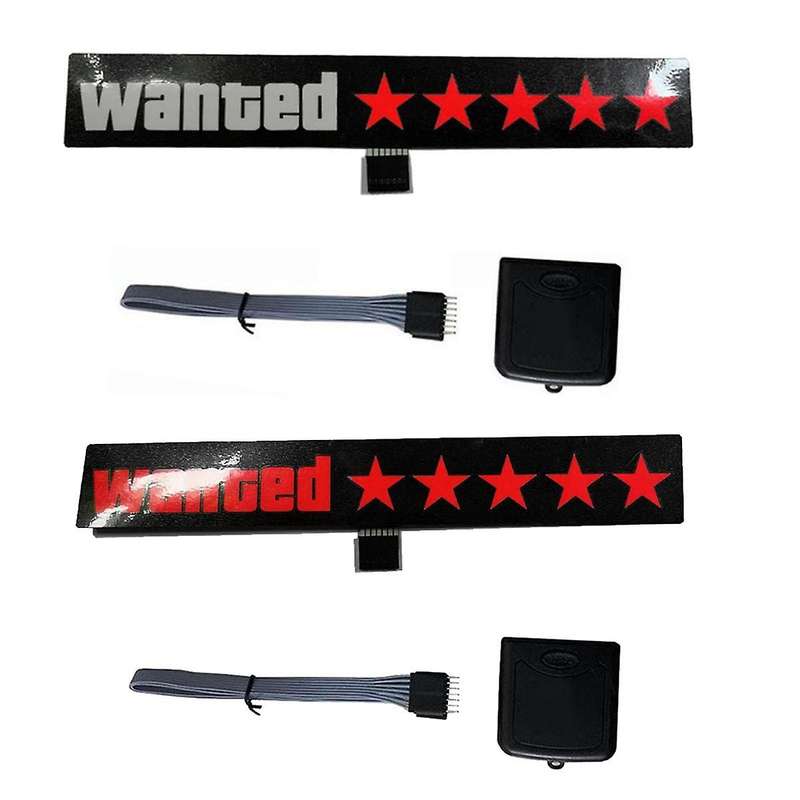 Windshield Electric 5Stars Wanted Car LED Window Stickers Red Light Up for JDM Glow Panel Decoratio
