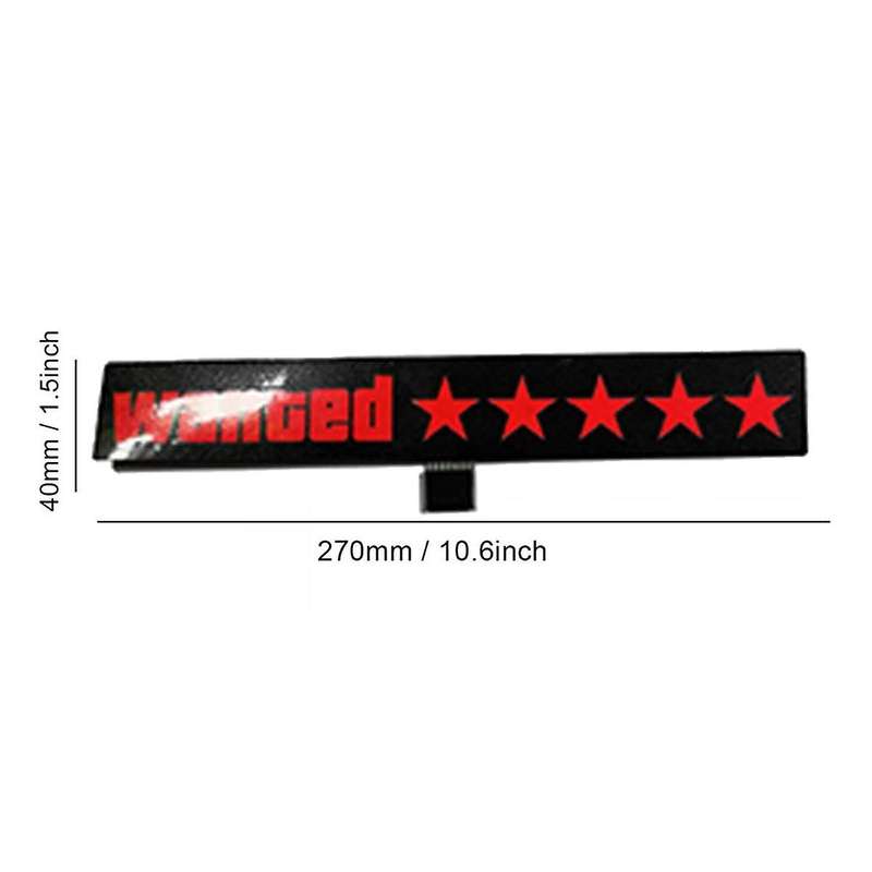 Windshield Electric 5Stars Wanted Car LED Window Stickers Red Light Up for JDM Glow Panel Decoratio