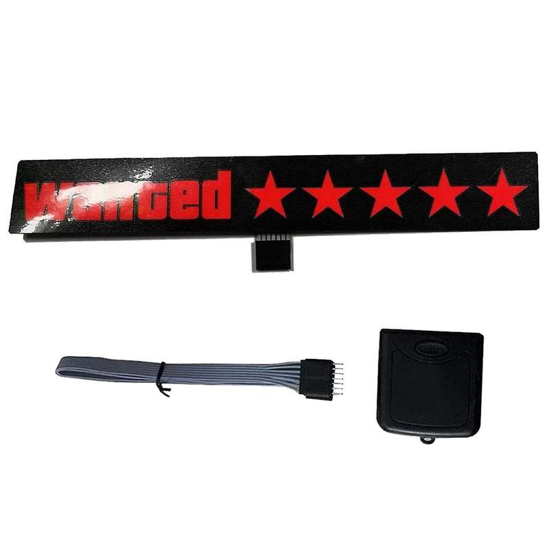 Windshield Electric 5Stars Wanted Car LED Window Stickers Red Light Up for JDM Glow Panel Decoratio