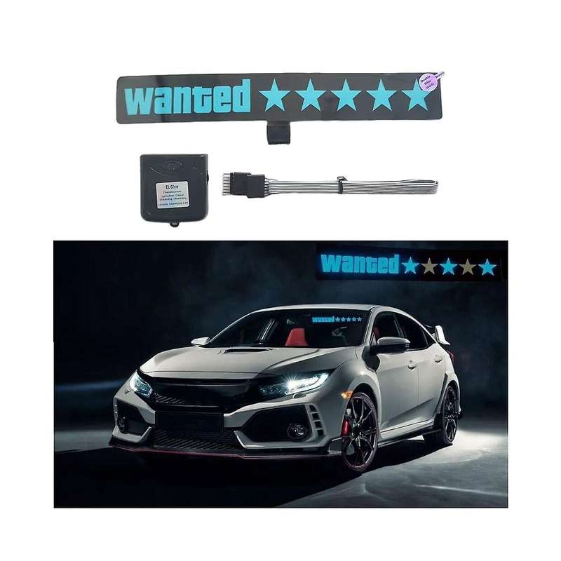 Windshield Electric Wanted Car LED Sign Window Stickers for JDM Glow Panel Accessories - Blue Light