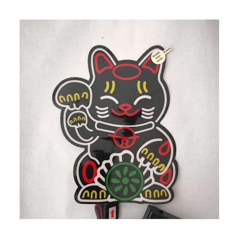 Windshield Fortune Lucky Kitty Car Led Light Safe Stickers for Jdm Glow Panel Decoration Accessorie