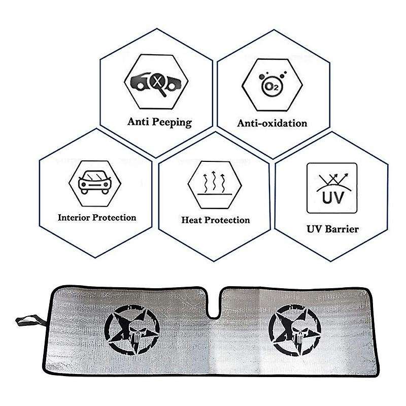 Windshield Sunshade for Wrangler Sun Shade Heat Shield Sun Visor Mat for Wrangler JK, JKU