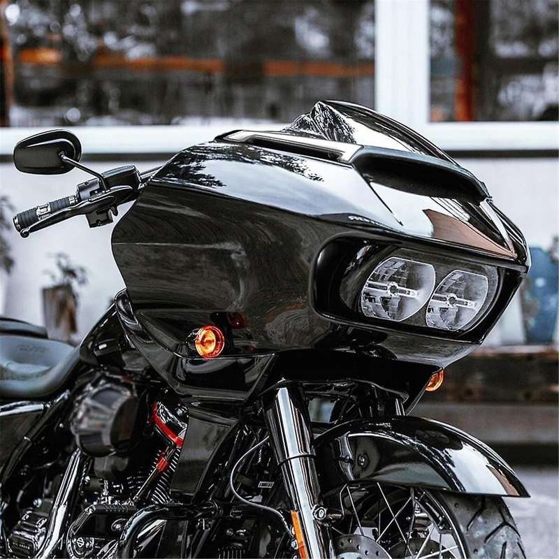 Windshield Trim Lights Windscreen Fairing Led Turn Signals Running Light for Road Glide Models - Bl