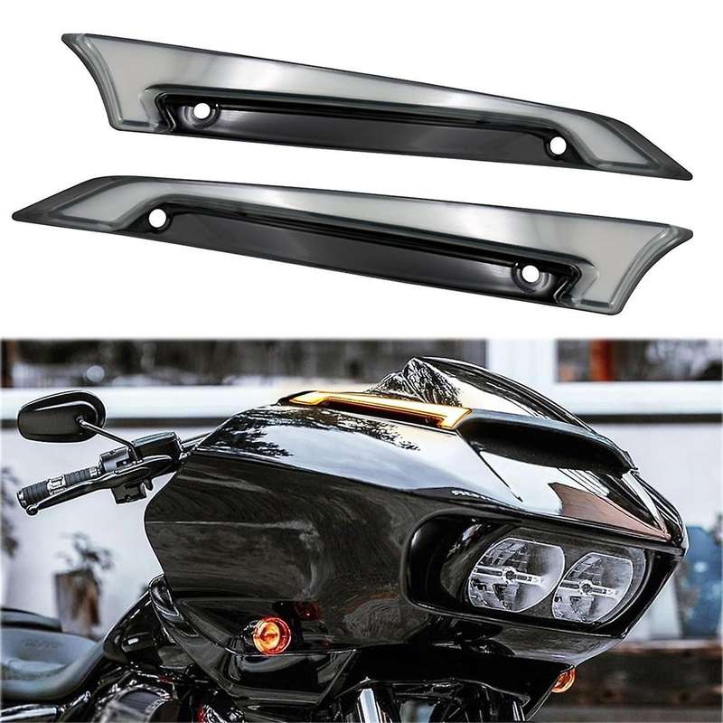 Windshield Trim Lights Windscreen Fairing Led Turn Signals Running Light for Road Glide Models - Bl