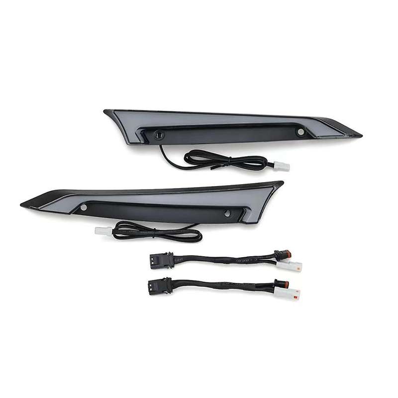 Windshield Trim Lights Windscreen Fairing Led Turn Signals Running Light for Road Glide Models - Bl