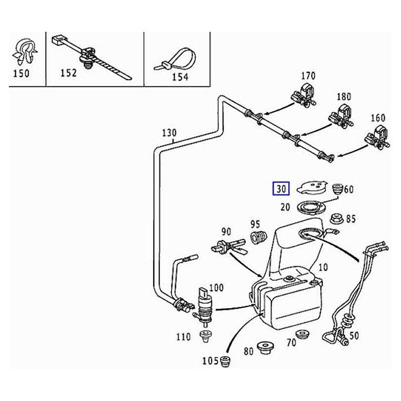 Windshield Wiper Spray Lid Washer Fluid Reservoir Bottle Cap A1248690072 Fit for Mercedes Benz W636