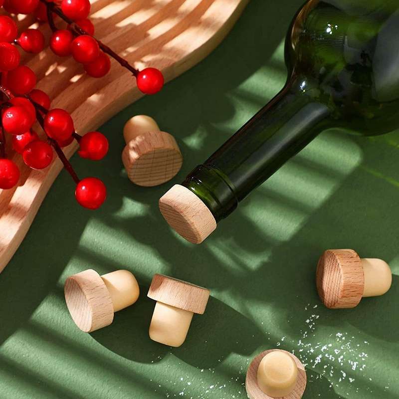 Wine Bottle Corks T Shaped Cork Plugs Compatible Wine Cork Wine Stopper Reusable Wine Corks Wooden a