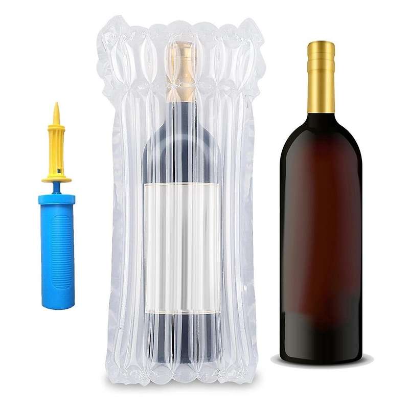 Wine Bottle Travel Protector Bags, 20 Packs Inflatable Wine Bags for Travel with Reusable Pump, Infl