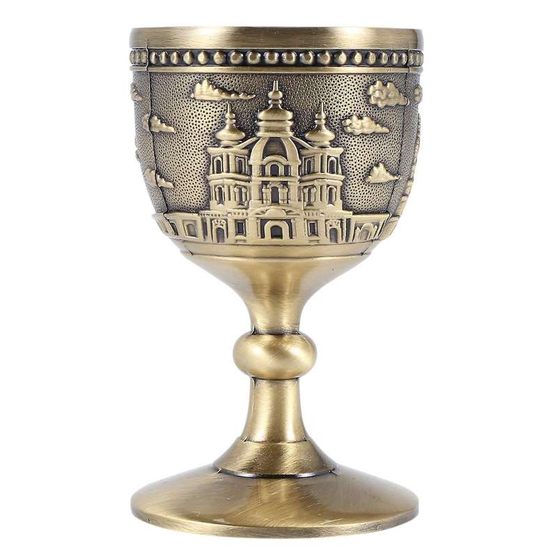 Wine Cup Small Goblet Household Copper Wine Glass Carving Pattern