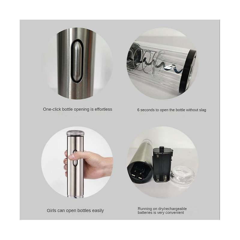 Wine Opener Electric Stainless Steel Bottles Opener Set Portable Red Wine Bottles Opener Kitchen Ba