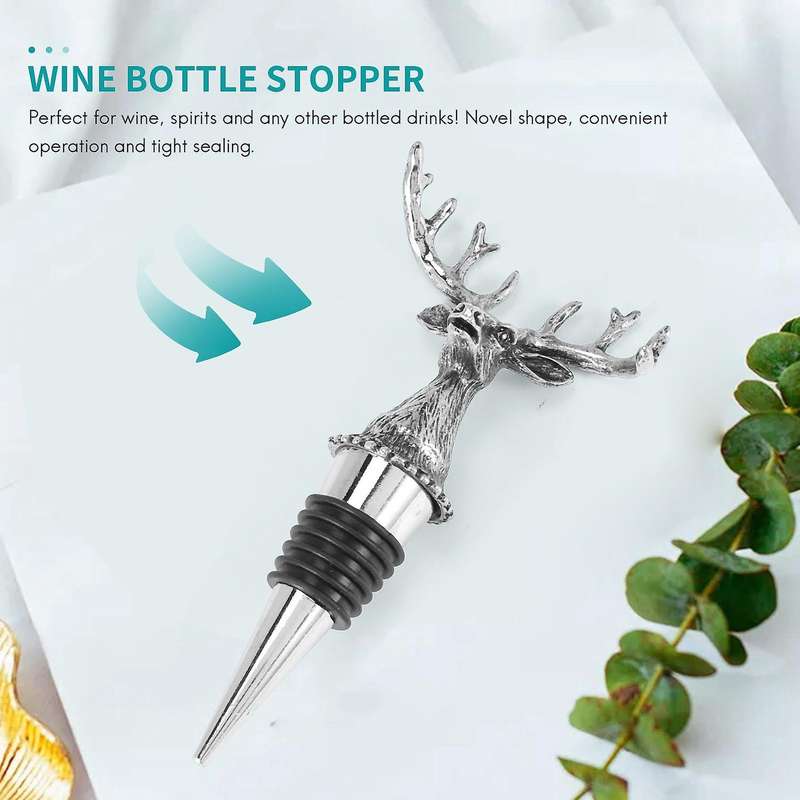 Wine Stopper Animal Bottle Stopper Deer Head Wine Stopper Red Wine Stopper Sealed Wine Bottle Stop