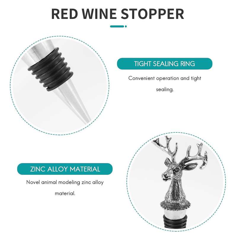 Wine Stopper Animal Bottle Stopper Deer Head Wine Stopper Red Wine Stopper Sealed Wine Bottle Stop
