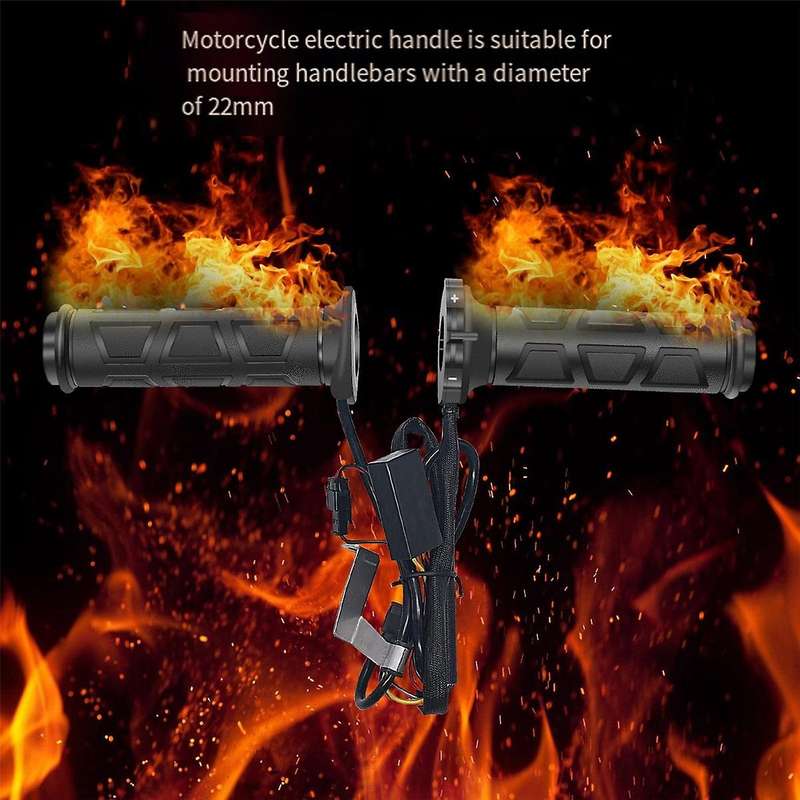 Winter Motorcycle Hand Heated Grips 3 Gear 12v 22mm Waterproof Electric Hand Heated Grips for E-bik