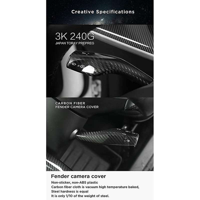 Wiper Shift Cover for Model 3 Interior Column Shift Modeification Cover Accessories Carbon Fiber (Ma