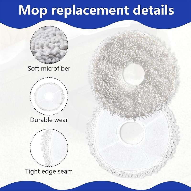 Wiping Cloths Accessories for L20 Ultra, Cleaner for L10s Ultra, Washable Microfibre Wet Mop Pad Acc