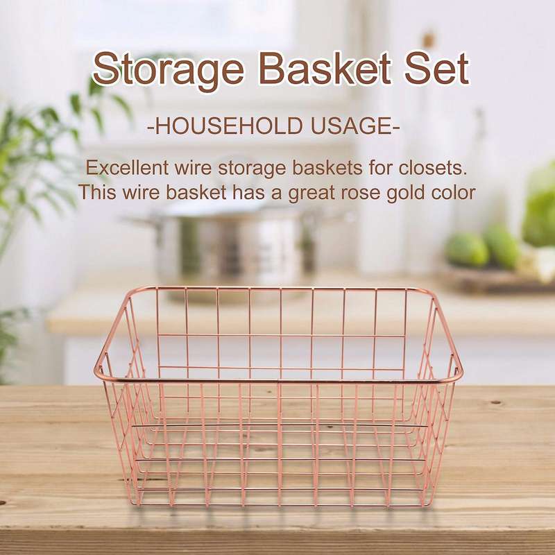 Wire Basket Set,storage Decor Crafts Kitchen Organizing.for Closets,cabinets,pantries,office Stora