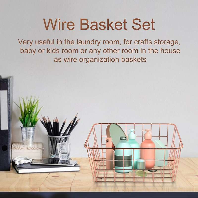 Wire Basket Set,storage Decor Crafts Kitchen Organizing.for Closets,cabinets,pantries,office Stora