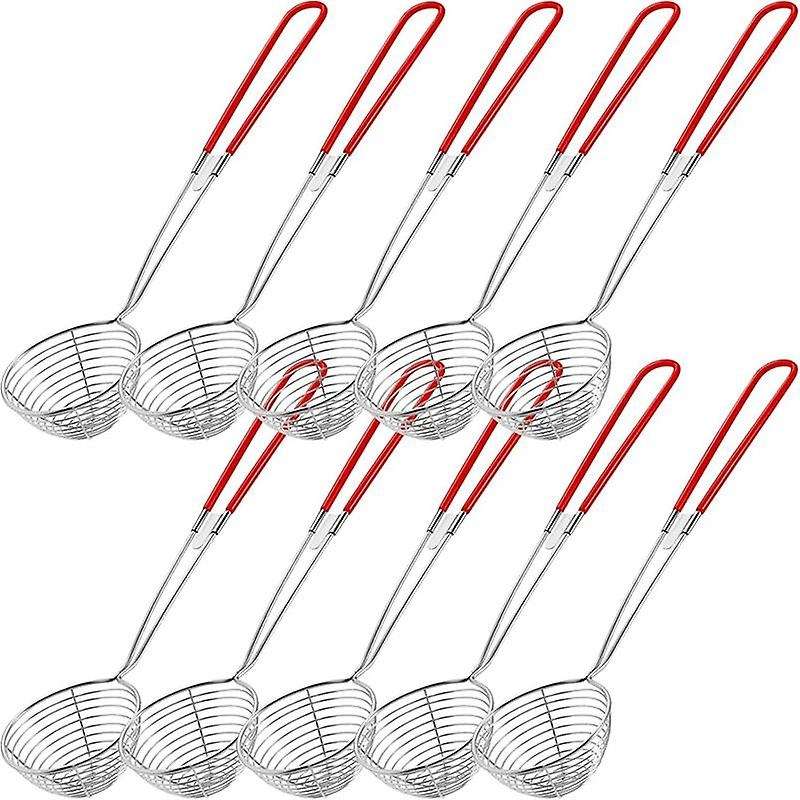 Wire Skimmer Spoon with Handle for Hot Pot Eating Soup Draining 10Pcs