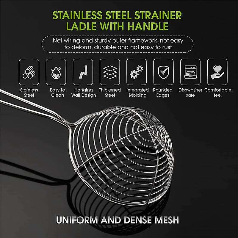 Wire Skimmer Spoon with Handle for Hot Pot Eating Soup Draining 10Pcs