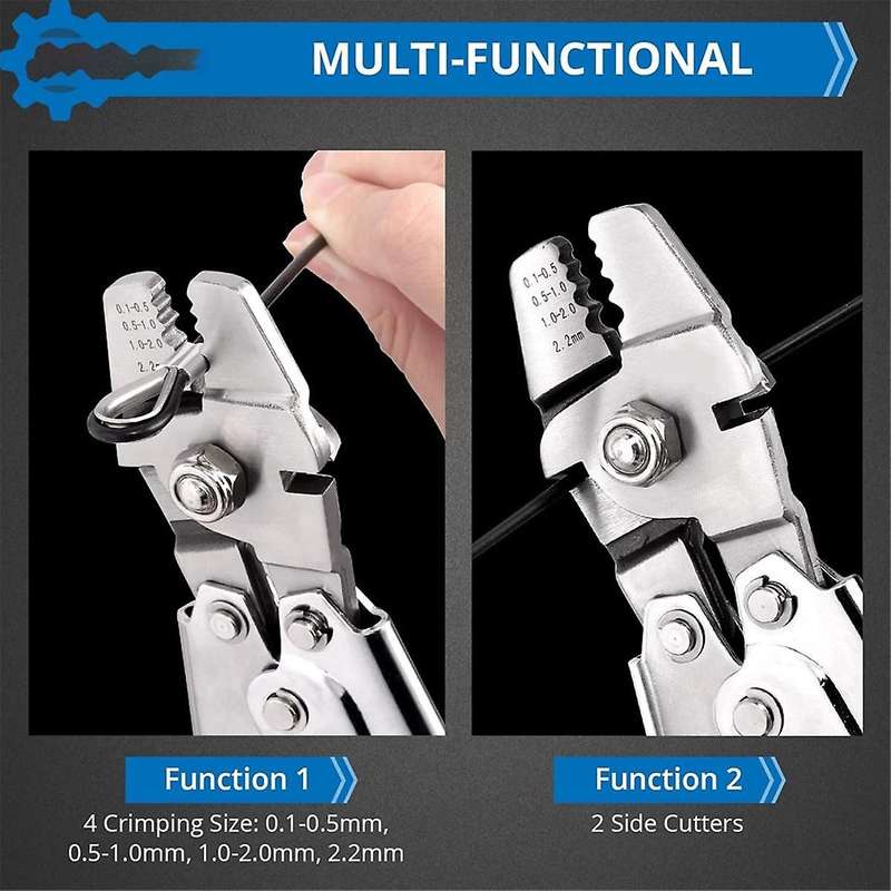 Wire Rope Crimping Tool Set for Wire Crimpers 0.1-2.2 mm with 150 Aluminum Double Tube Ferrules and