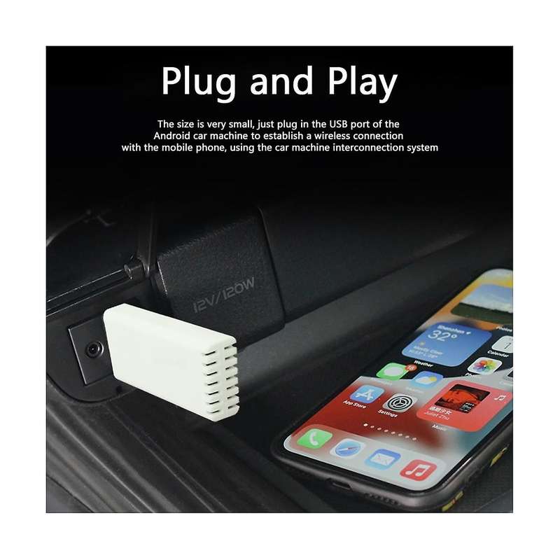 Wired to Wireless Carplay Adapter Car Stereo with Usb Plug and Play Smart Link Phone Automatic Conn