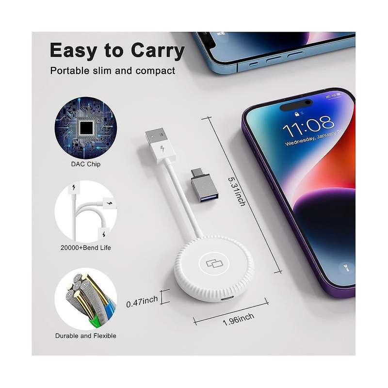 Wireless Adapter,Car Screen Mirroring Device for /,Car Accessories Replacement for Carplay Wireless