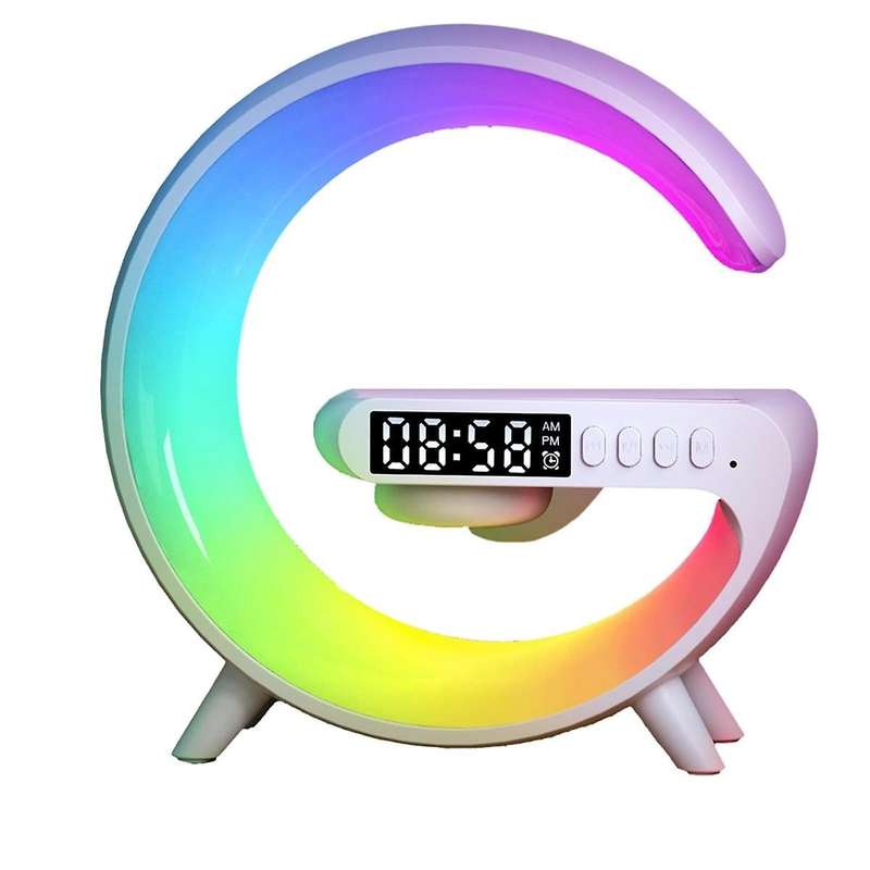Wireless Atmosphere Bedside Light Music Lit Lamp 4-in-1 Alarm Clock & Bluetooth Speaker