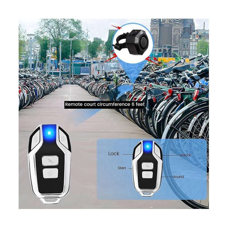 Wireless Bike Burglar Alarm USB Electric Motorcycles Scooter Bicycle Security Protection Vibration A