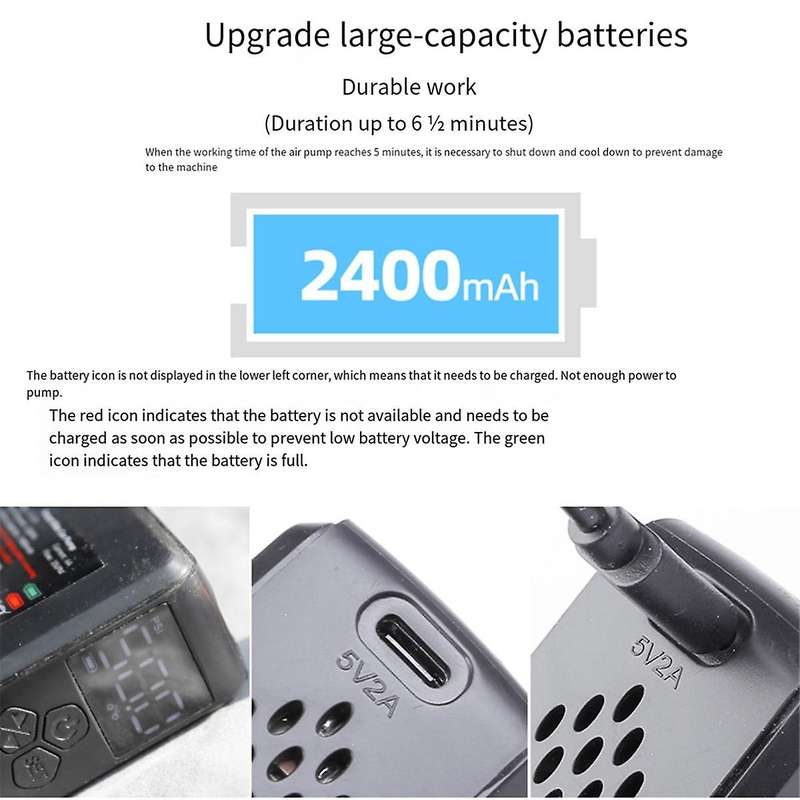 Wireless Air Pump 150Psi Portable Electric Tire Inflator for Car Bicycle Motorcycle Mini Air Compre