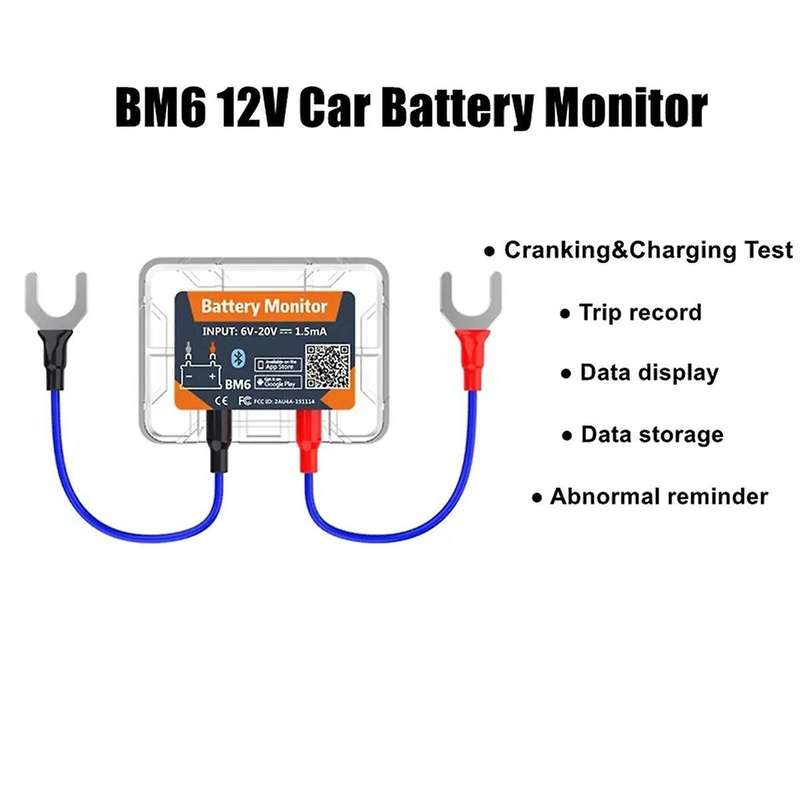 Wireless Bluetooth 12V Battery Monitory BM6 with Car Battery Health Check APP Monitoring Battery Tes
