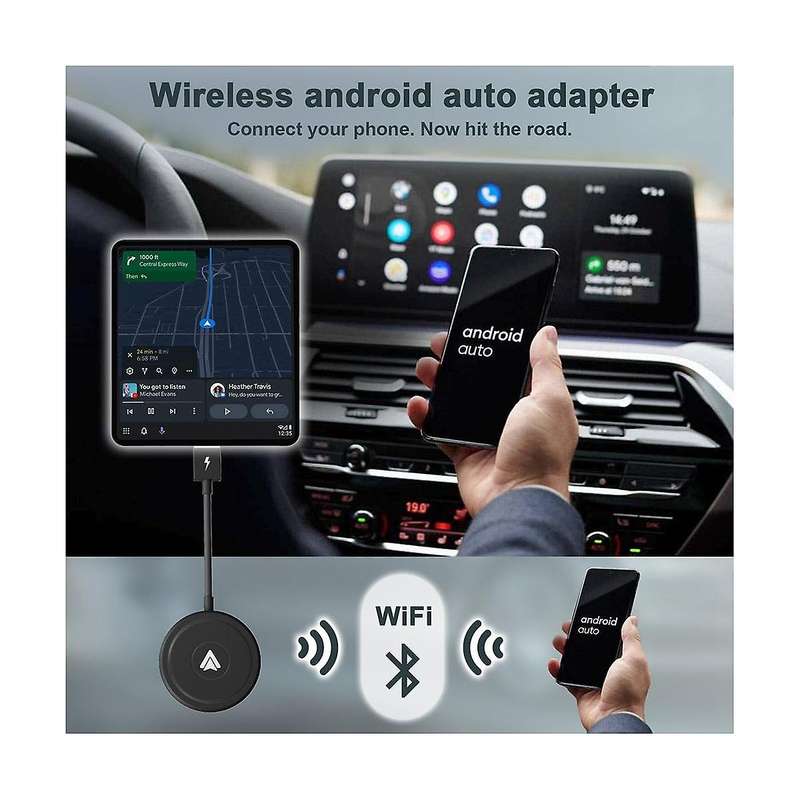 Wireless Android Auto CarPlay Adapter CarPlay Dongle for Wired CarPlay Car Convert to Wireless Roun