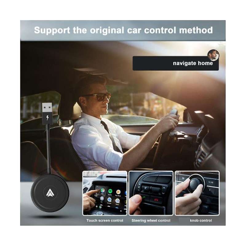 Wireless Android Auto CarPlay Adapter CarPlay Dongle for Wired CarPlay Car Convert to Wireless Roun