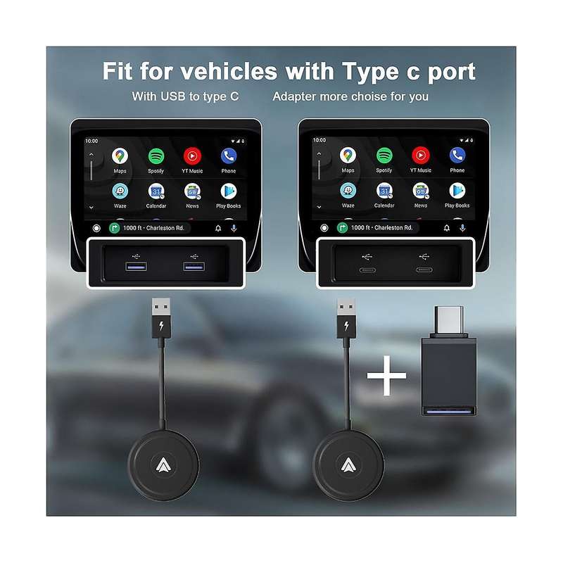 Wireless Android Auto CarPlay Adapter CarPlay Dongle for Wired CarPlay Car Convert to Wireless Roun